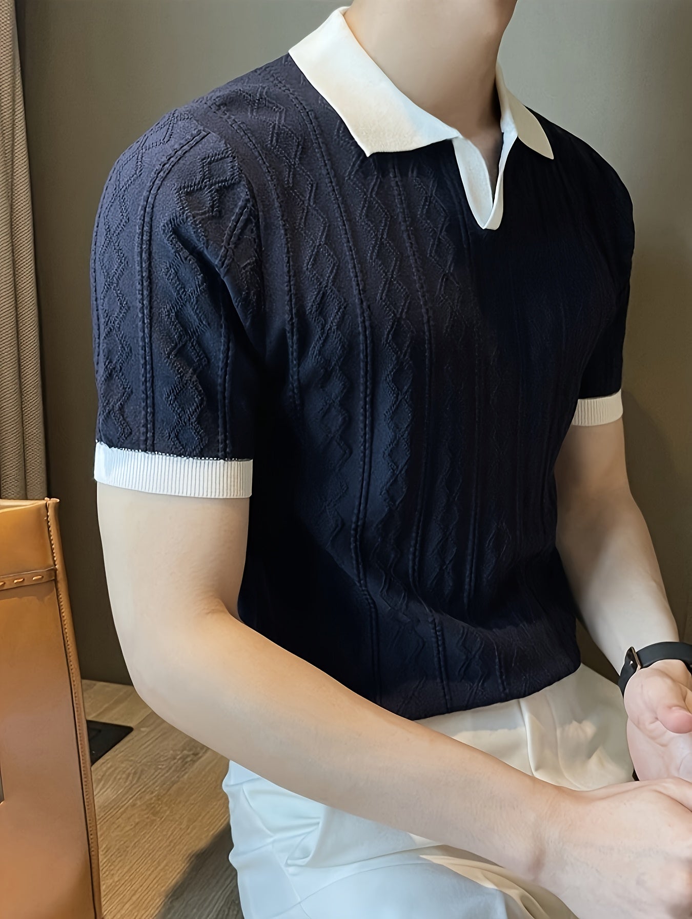 Textured Knit Polo