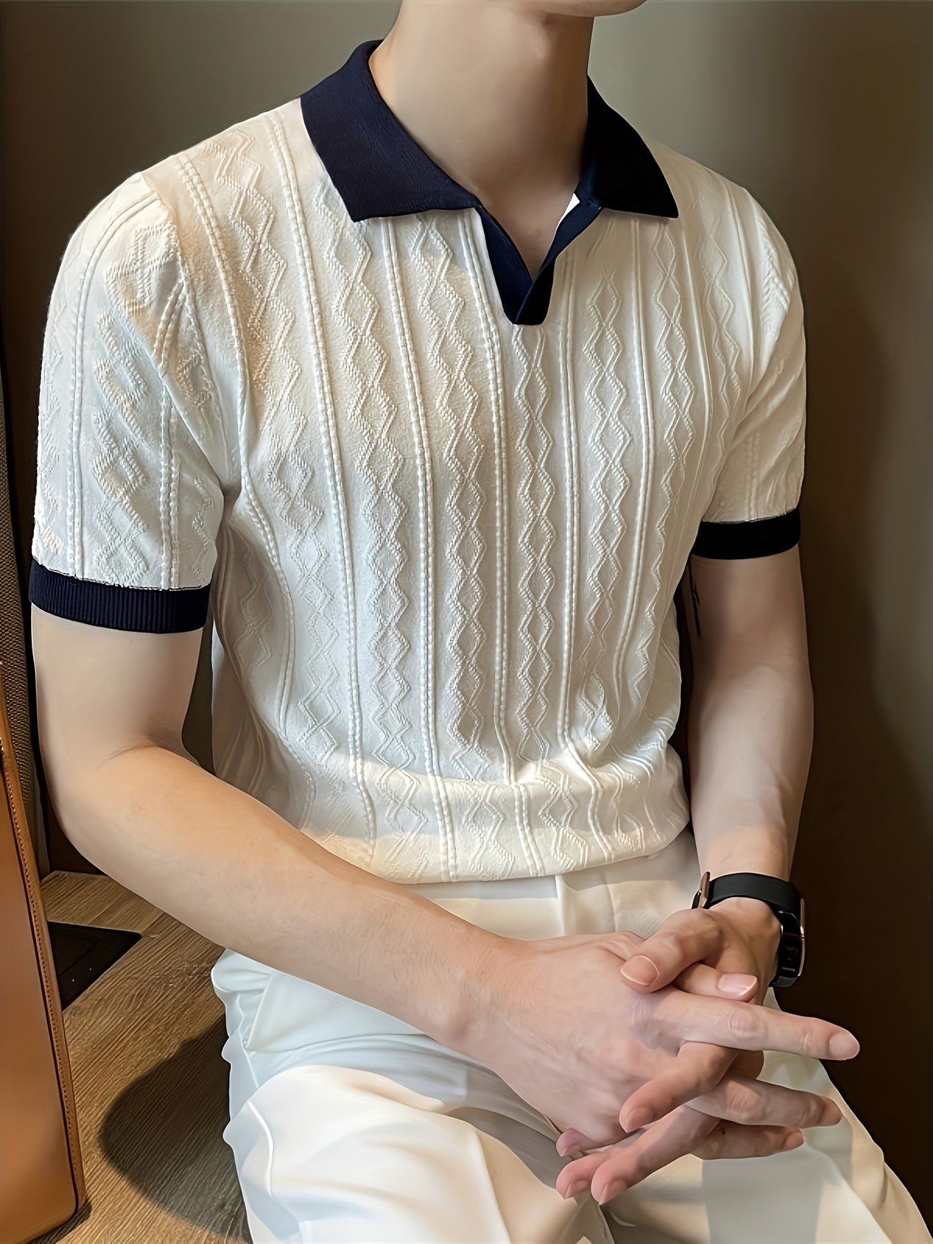 Textured Knit Polo