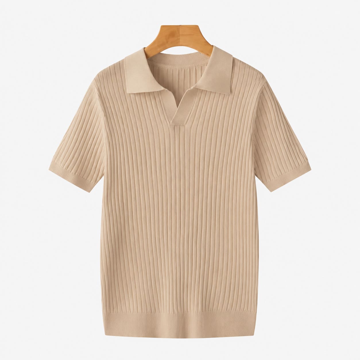 Henley Ribbed Knit Polo