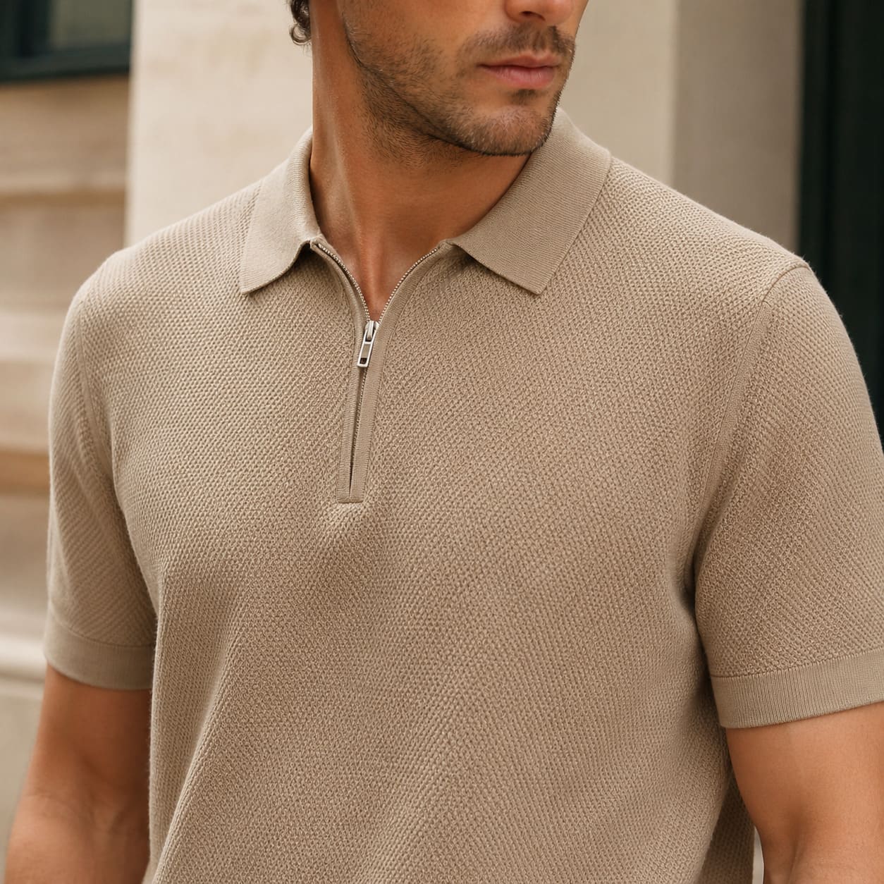 Regent Zip Knit Polo