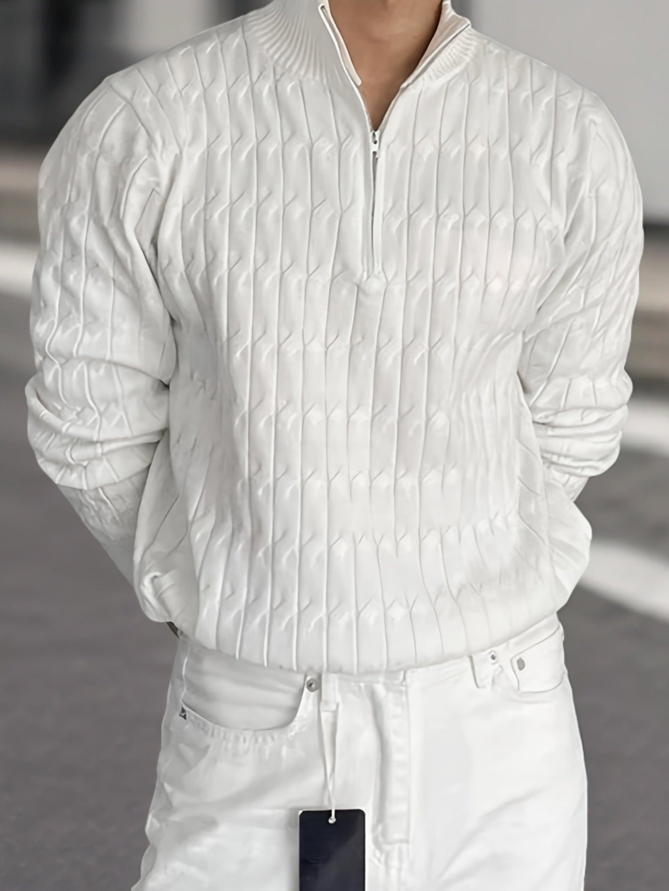 Langford Textured Half-Zip Sweater