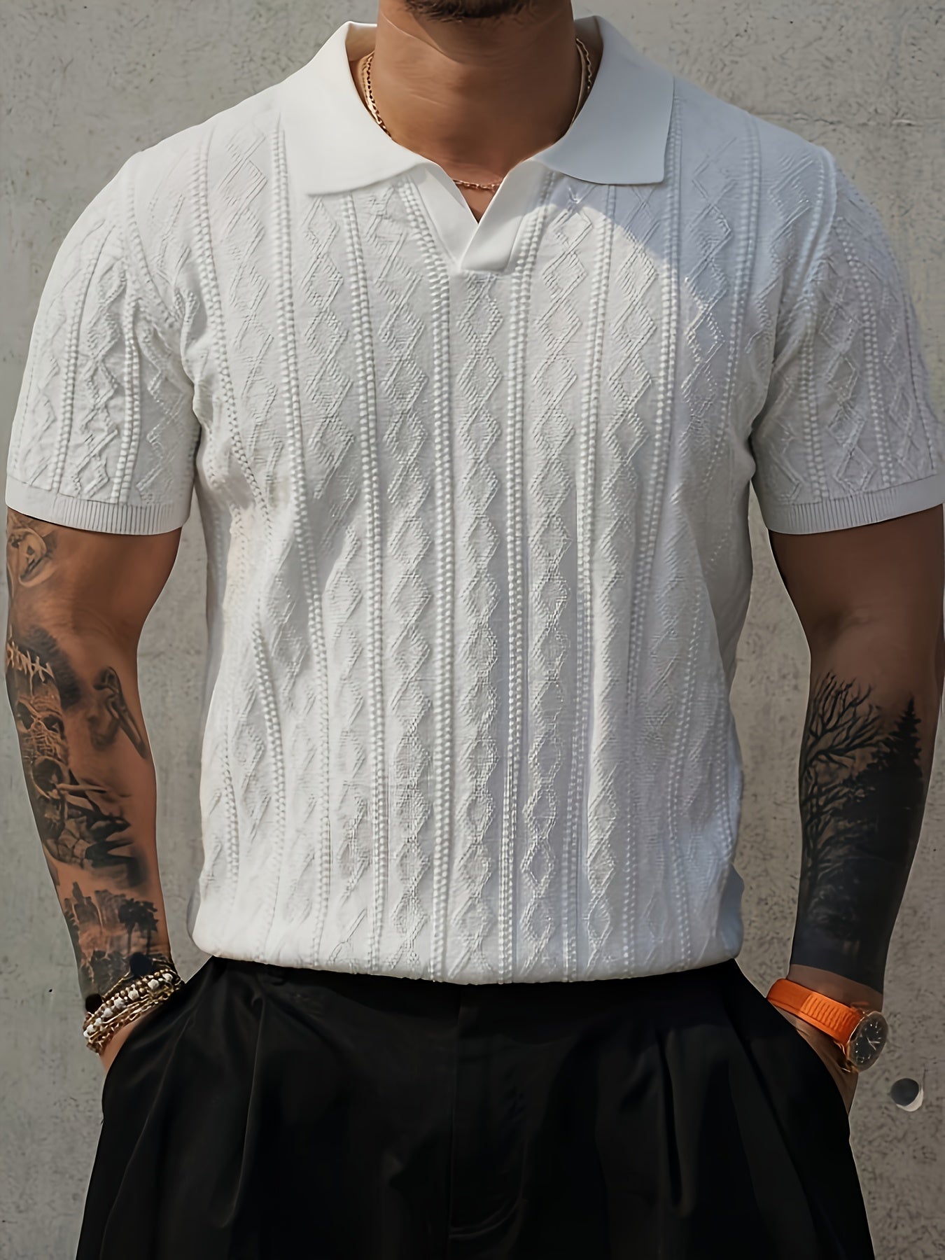 Textured Knit Polo