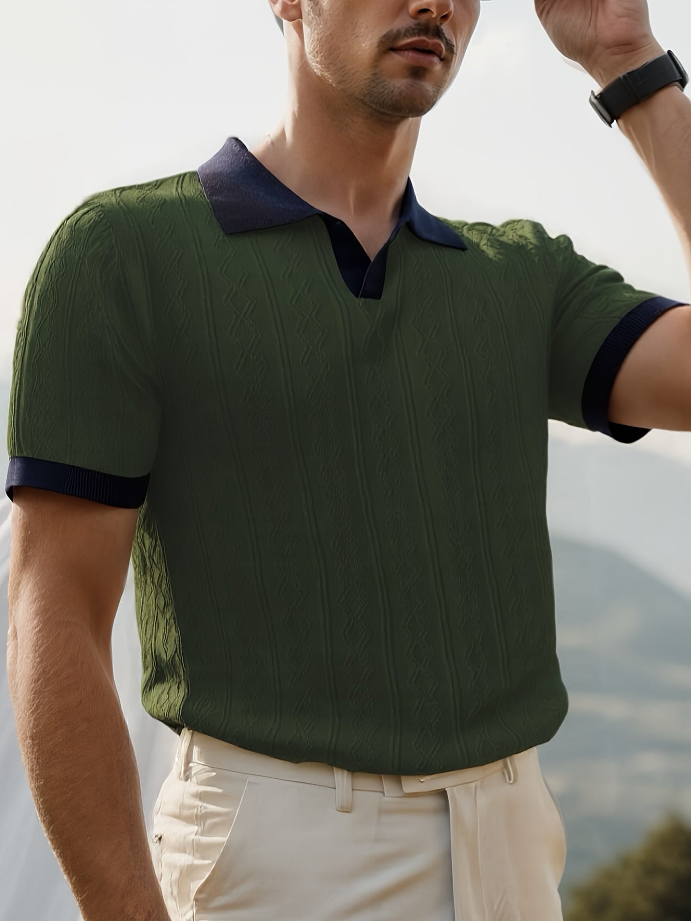 Textured Knit Polo