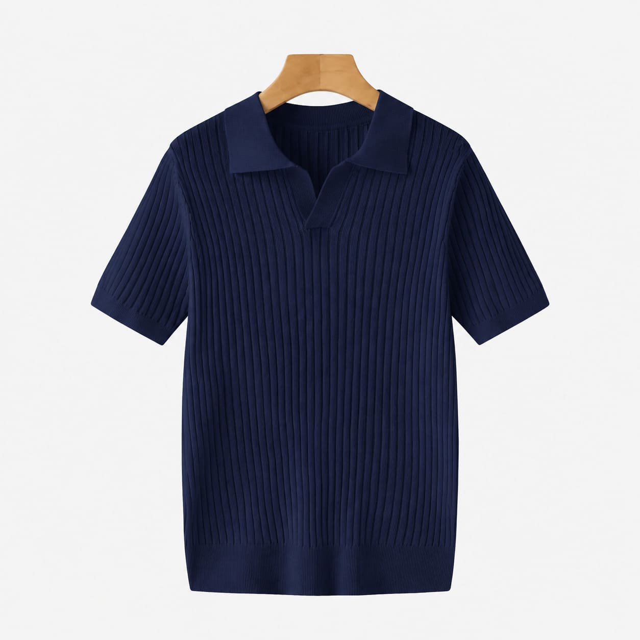 Henley Ribbed Knit Polo