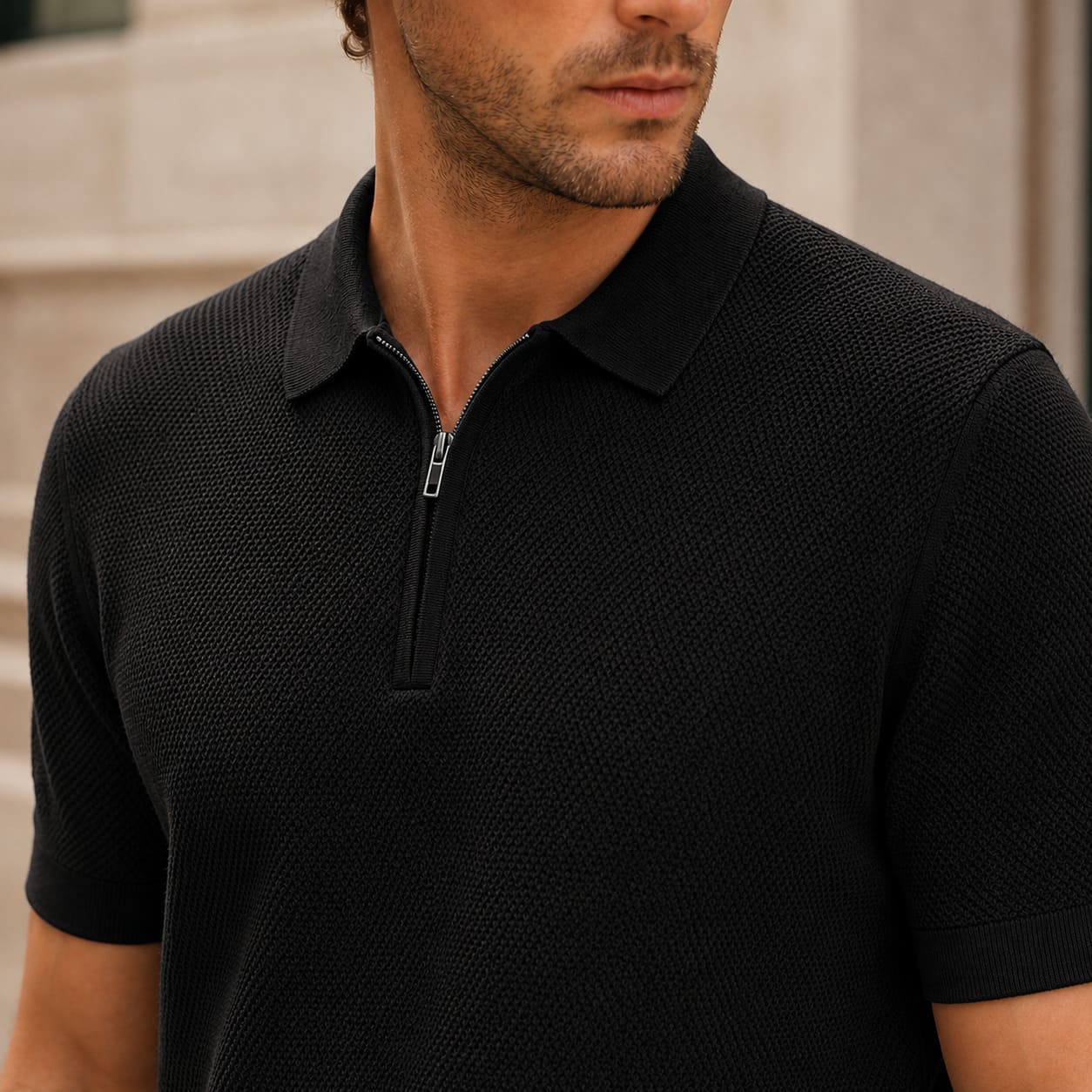 Regent Zip Knit Polo