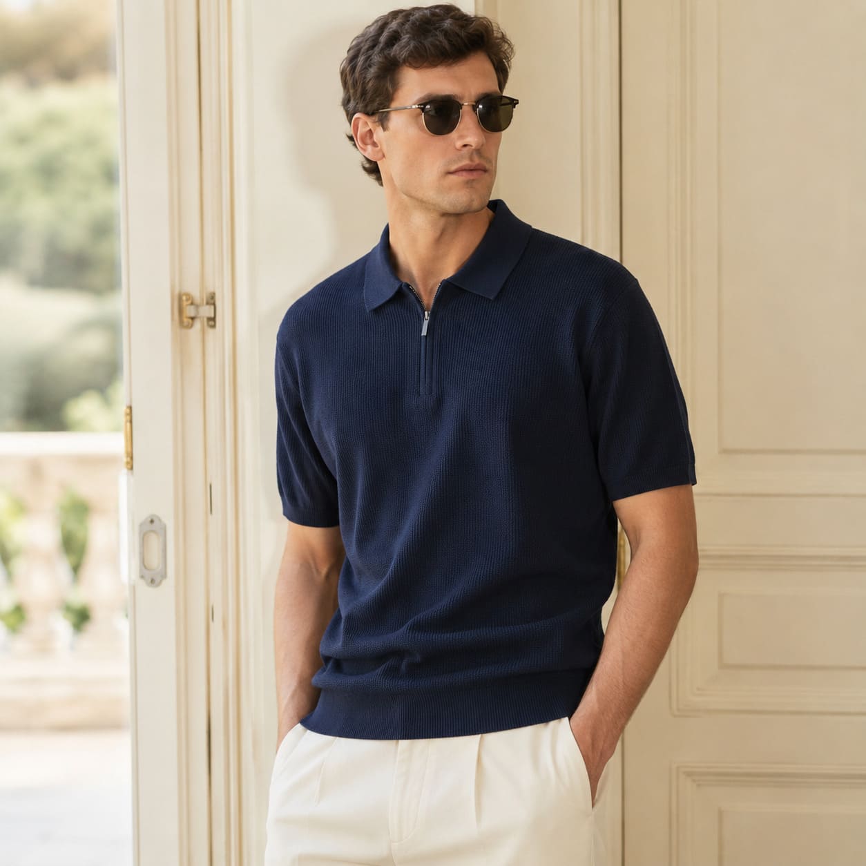 Regent Zip Knit Polo