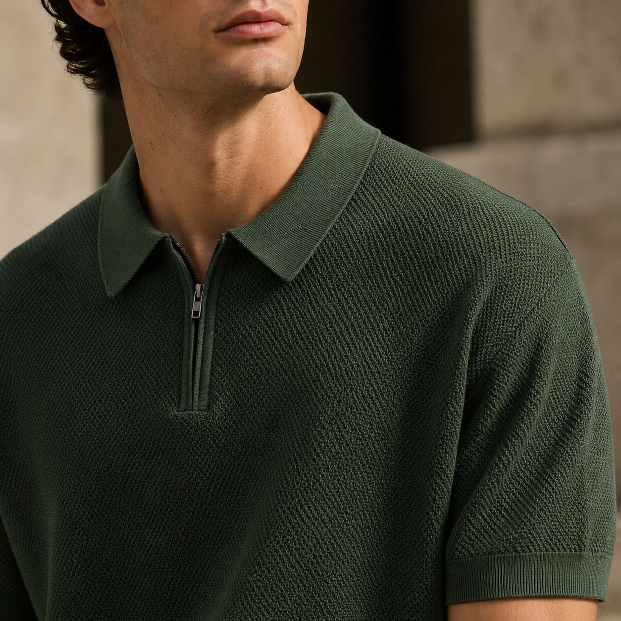 Regent Zip Knit Polo
