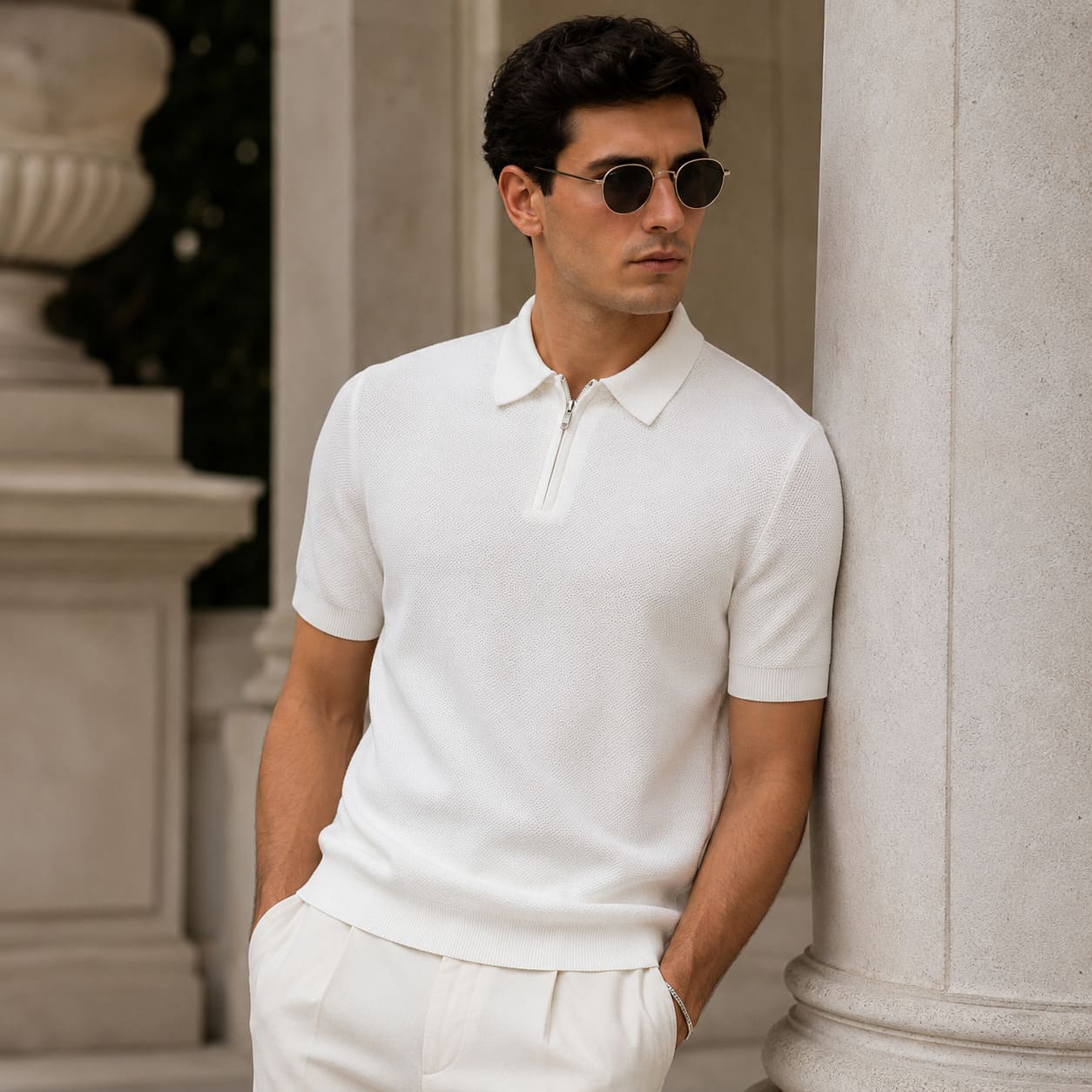 Regent Zip Knit Polo