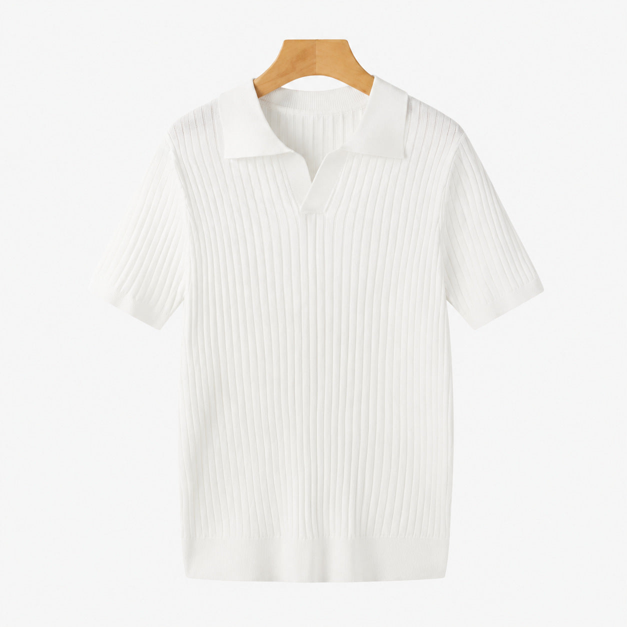Henley Ribbed Knit Polo