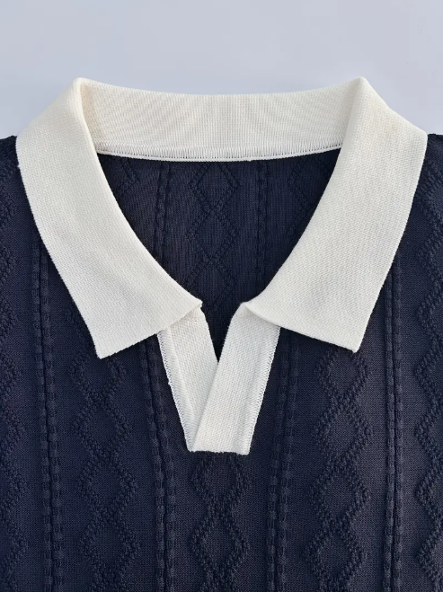 Textured Knit Polo